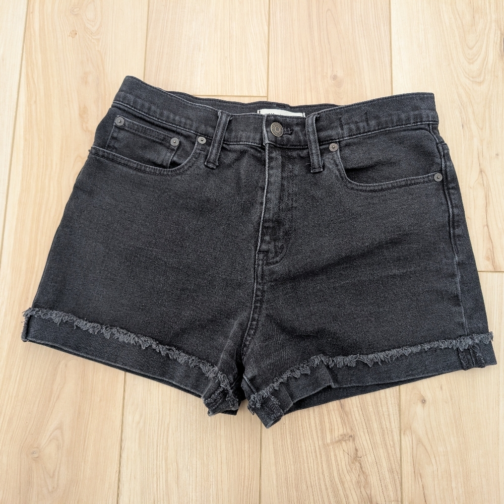 Madewell Women's High Rise Black Denim Shorts